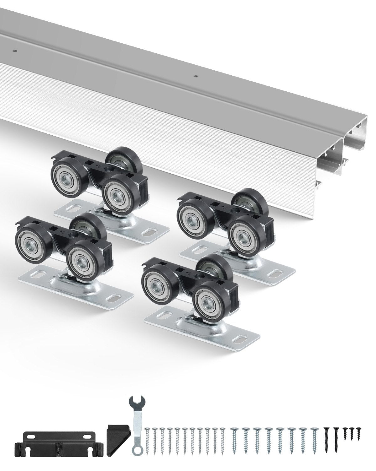 VEVOR Bypass Door Hardware 1.83m Bypass Closet Door Track Kit for 2 Door System