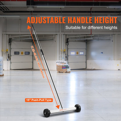 Magnetic Sweeper with Wheels, Adjustable Handle, 1.01 kg Capacity, 0.39m Wide