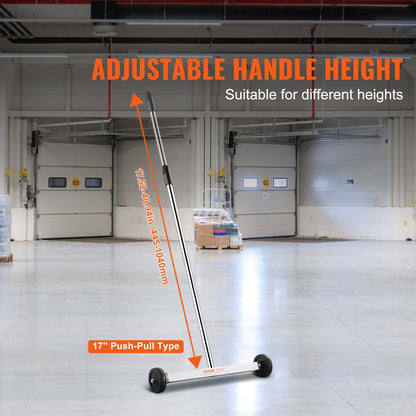 Magnetic Sweeper with Wheels, Adjustable Handle, 4.5 kg Capacity, 0.38 m Width