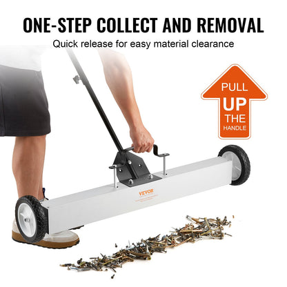 24.9 kg Push Magnetic Sweeper with Telescopic Handle and Large Wheels