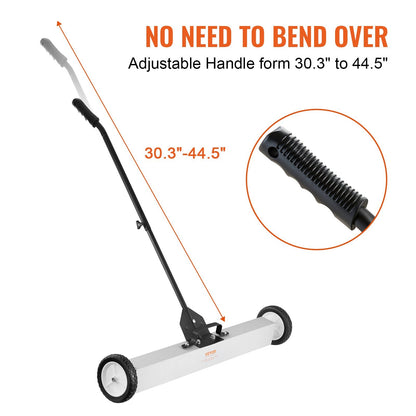 24.9 kg Push Magnetic Sweeper with Telescopic Handle and Large Wheels
