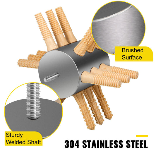 Stainless Steel Poultry Plucker Drill Attachment, 18 Fingers, 0.9 cm Shank
