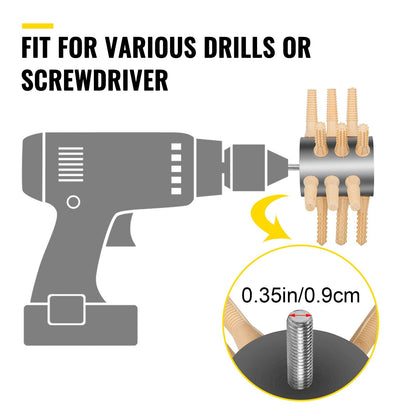 Stainless Steel Poultry Plucker Drill Attachment, 18 Fingers, 0.9 cm Shank