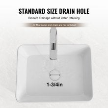 VEVOR Modern Ceramic Vessel Sink 48x37cm Bathroom Vanity Bowl Countertop White