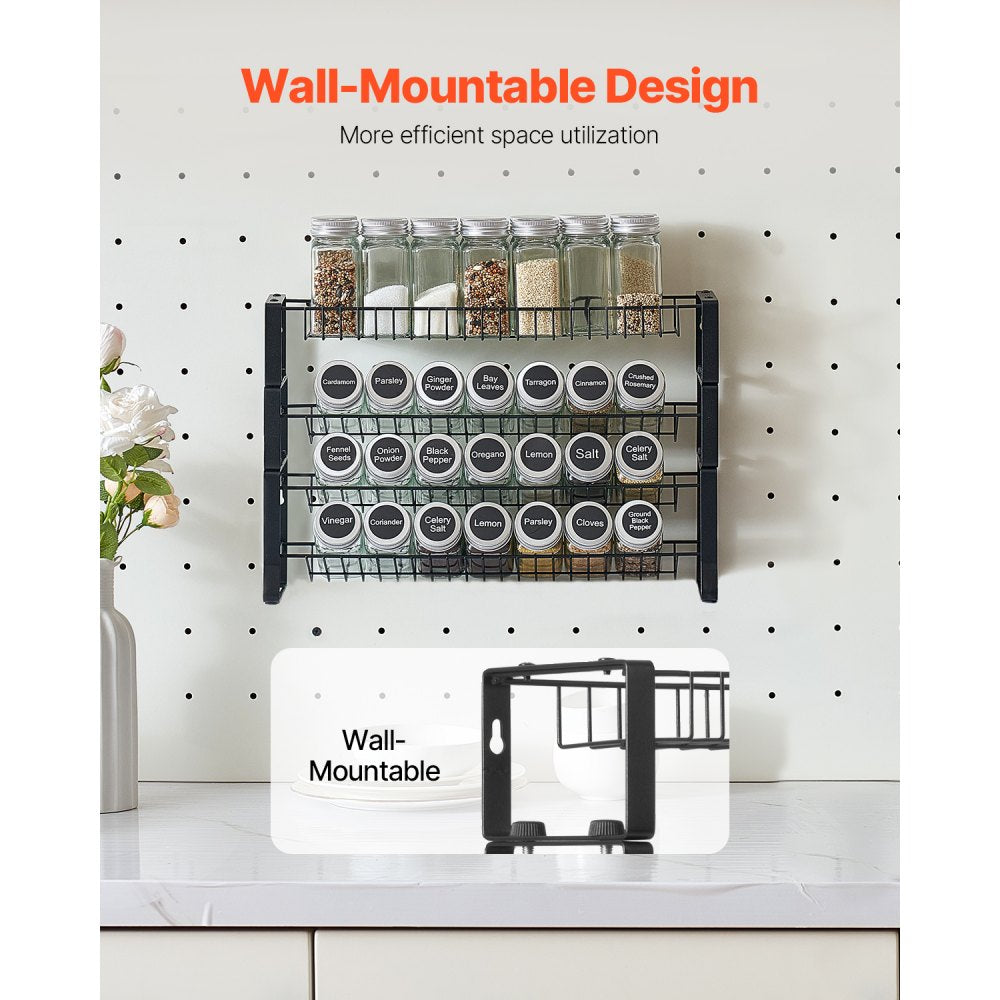VEVOR Spice Rack Organizer for Cabinet Seasoning Storage Set Wall Mounted 4 Pack