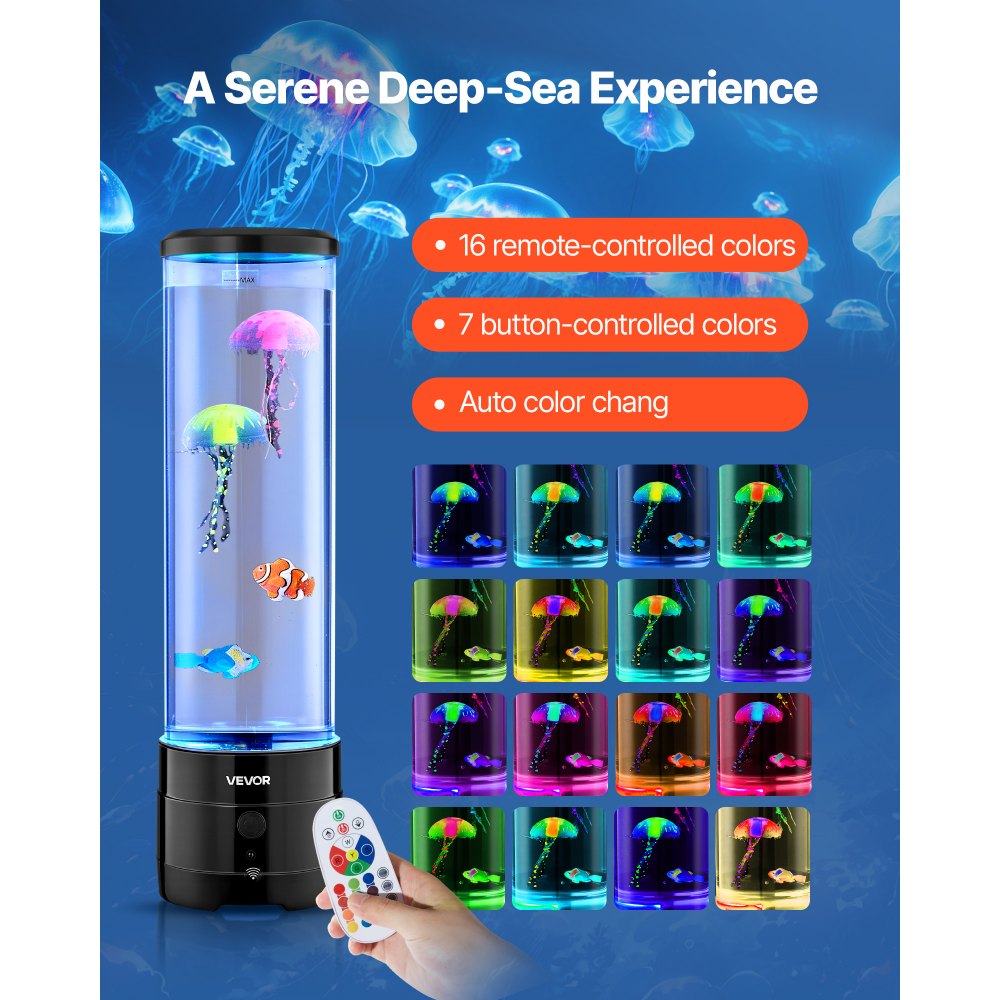 Sensory Bubble Tube Lamp 16 Remote-controlled Color Water Fish Lamp