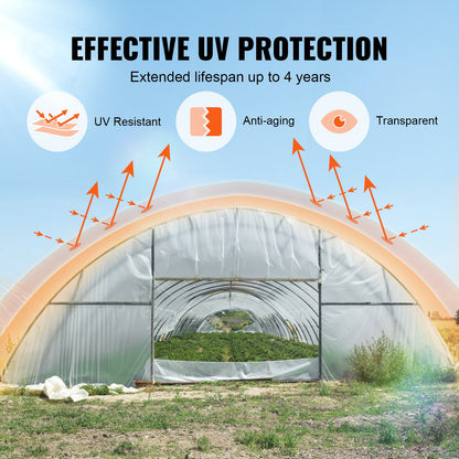 VEVOR Greenhouse Plastic Sheeting 12 x 50 ft 6Mil Clear Polyethylene Film