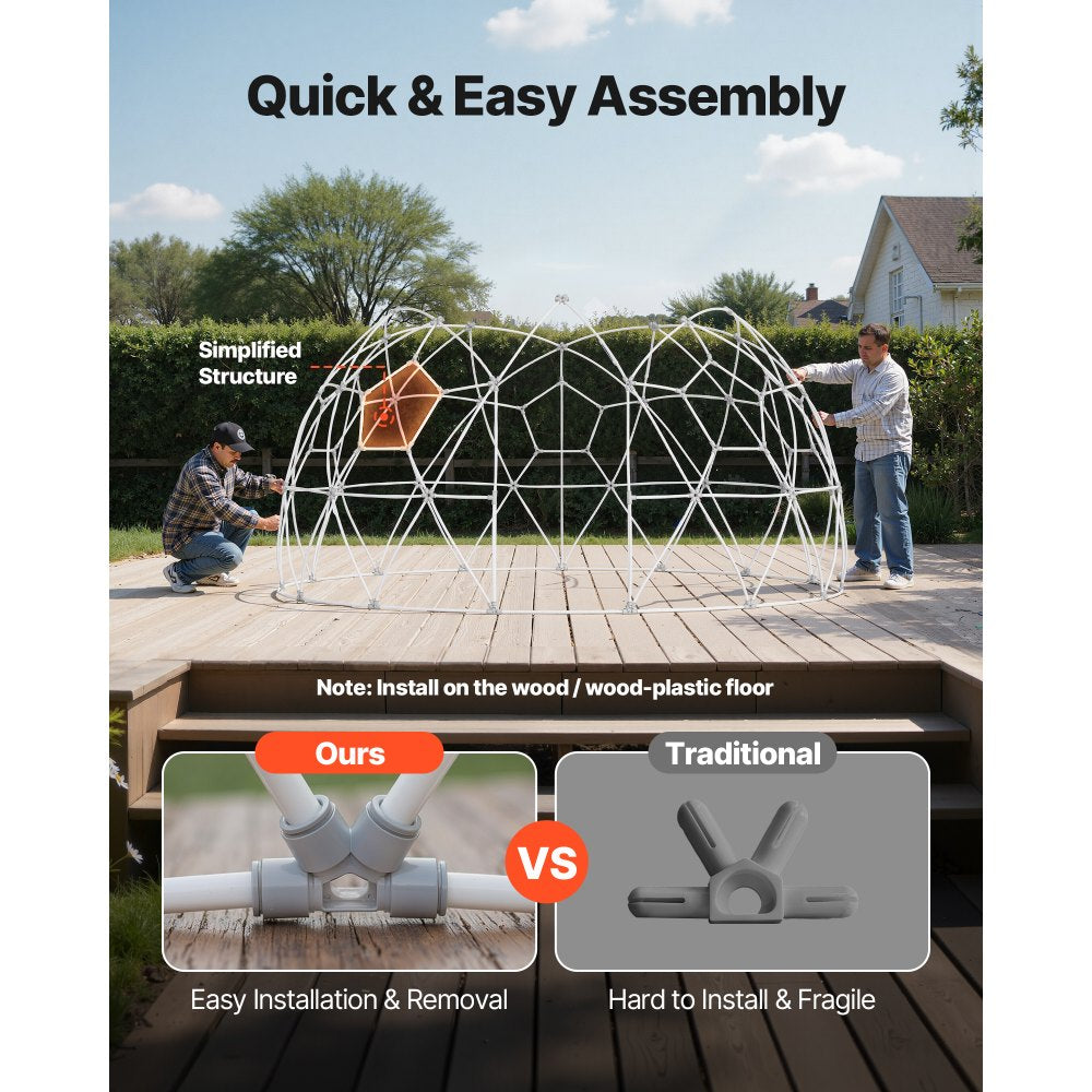 3.6 x 2.2 m Garden Bubble Tent for 4-7 Person Outdoor Clear Geodesic Dome