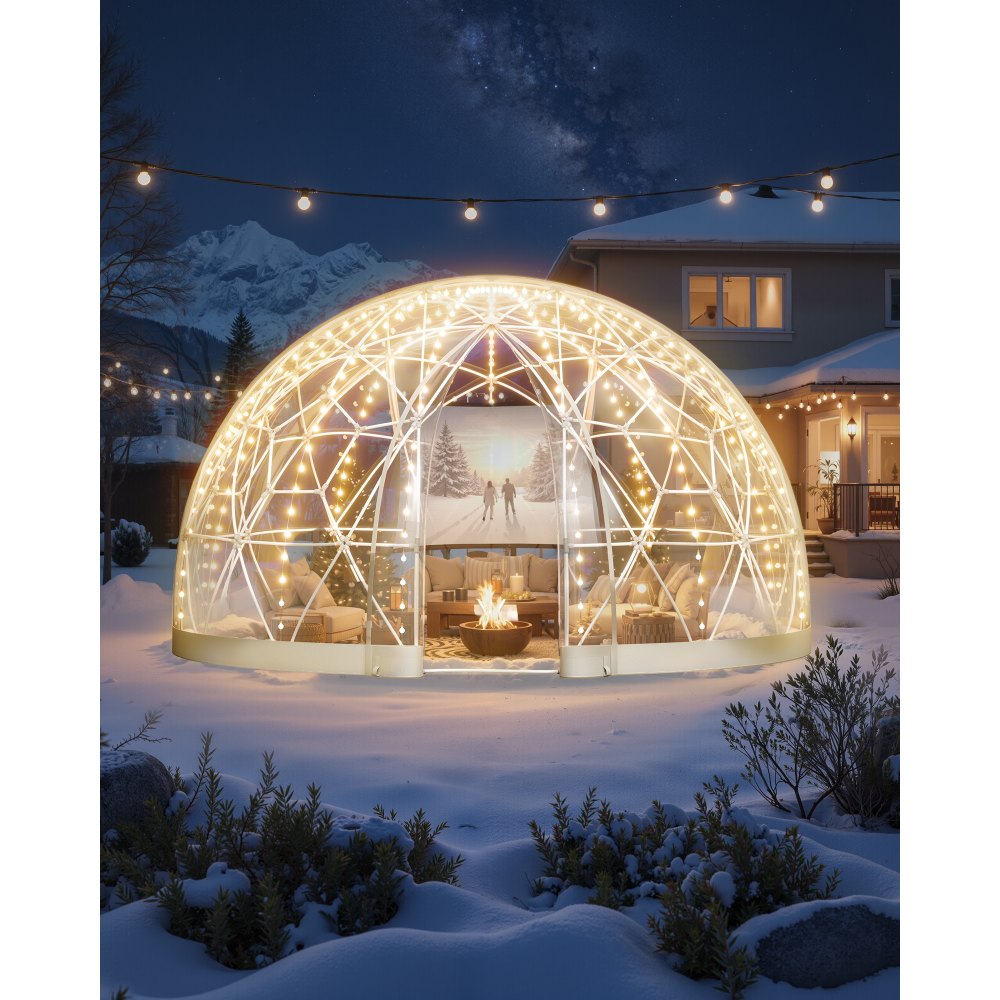 3.6 x 2.2 m Garden Bubble Tent for 4-7 Person Outdoor Clear Geodesic Dome