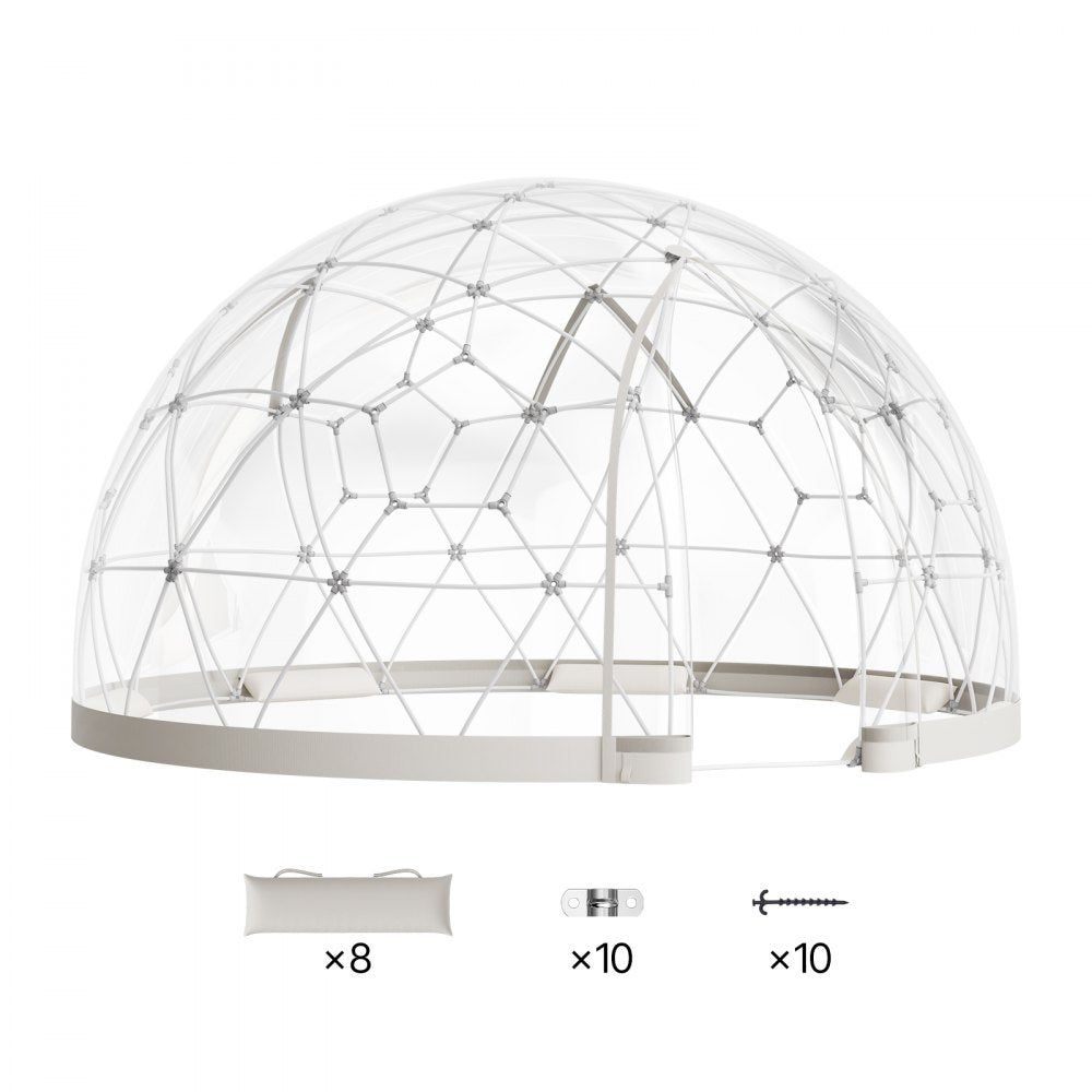 3.6 x 2.2 m Garden Bubble Tent for 4-7 Person Outdoor Clear Geodesic Dome