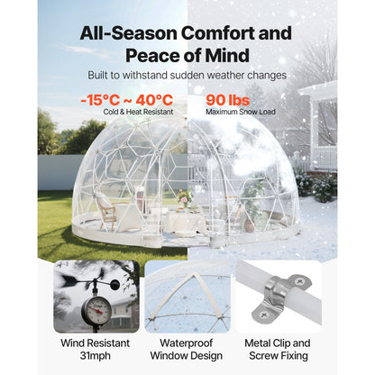 4.5x2.7 m Garden Bubble Tent for 10-14 Person Outdoor Clear Geodesic Dome