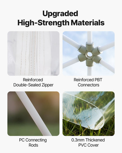 Garden Dome Tent, 2.9 x 1.75 m Outdoor Clear Bubble Tent for 2-4 Person, Weatherproof Geodesic Dome Greenhouse with Window, PVC Igloo Tents for Backyard Patios Camping Party Wedding