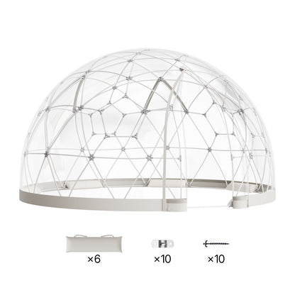 Garden Dome Tent, 2.9 x 1.75 m Outdoor Clear Bubble Tent for 2-4 Person, Weatherproof Geodesic Dome Greenhouse with Window, PVC Igloo Tents for Backyard Patios Camping Party Wedding