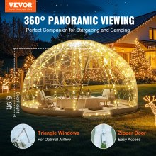 12FT Outdoor Dome Bubble Tent with 360° Views and Transparent Window