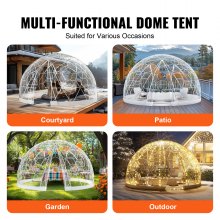 12FT Outdoor Dome Bubble Tent with 360° Views and Transparent Window