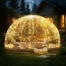 12FT Outdoor Dome Bubble Tent with 360° Views and Transparent Window