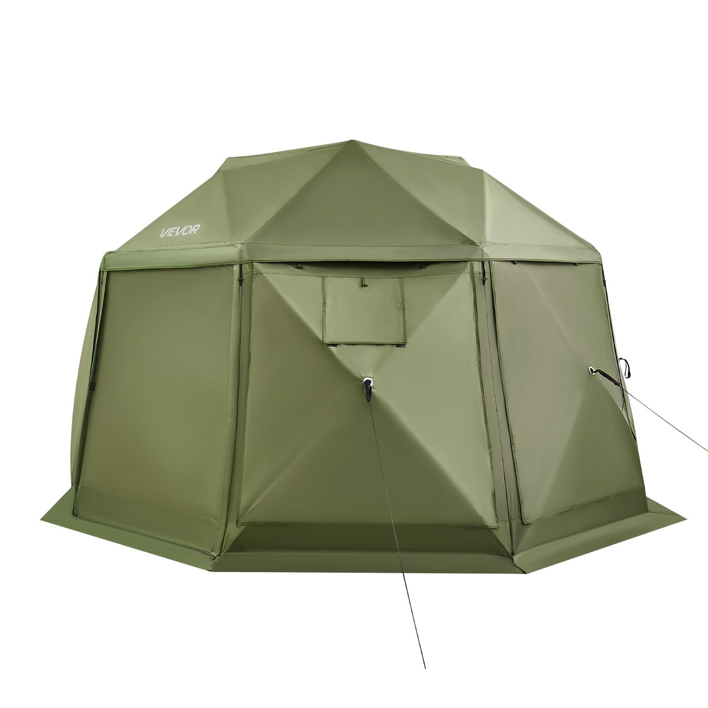 Pop up Gazebo Screen Tent, 3.96 x 3.96 m, 13-Sided Spherical Camping Canopy Tent with Removable Top & Carry Bag, Quick-Set & Bite-Proof, Screen House Sun Shelter for 10-12 Persons, Green
