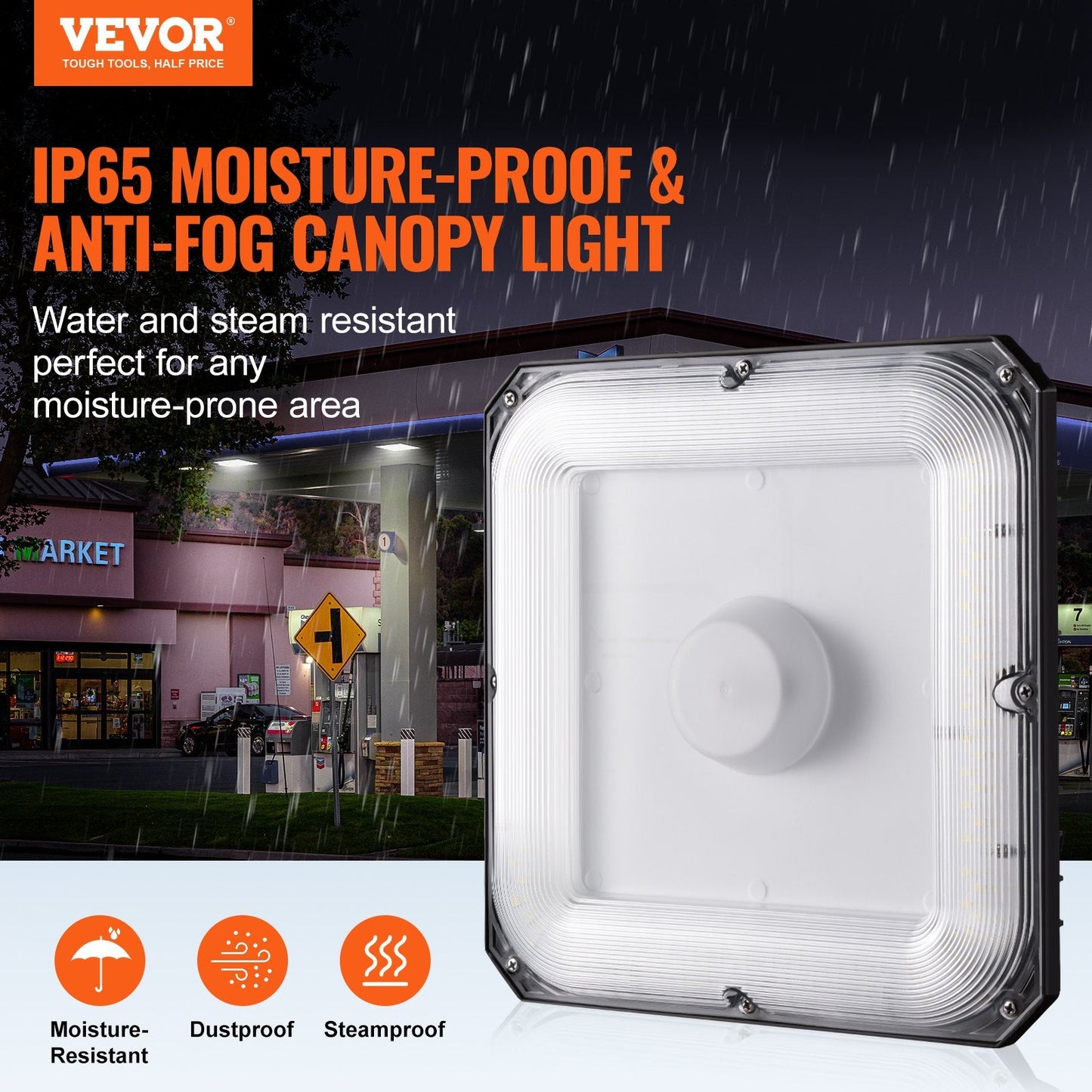 4 Pack 80W LED Canopy Lights, 8800LM, 5000K, IP65 Waterproof, Outdoor Use