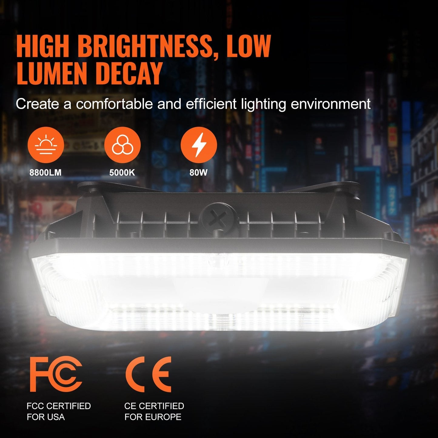 4 Pack 80W LED Canopy Lights, 8800LM, 5000K, IP65 Waterproof, Outdoor Use