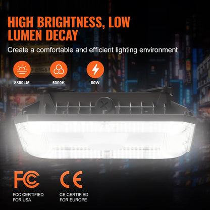4 Pack 80W LED Canopy Lights, 8800LM, 5000K, IP65 Waterproof, Outdoor Use