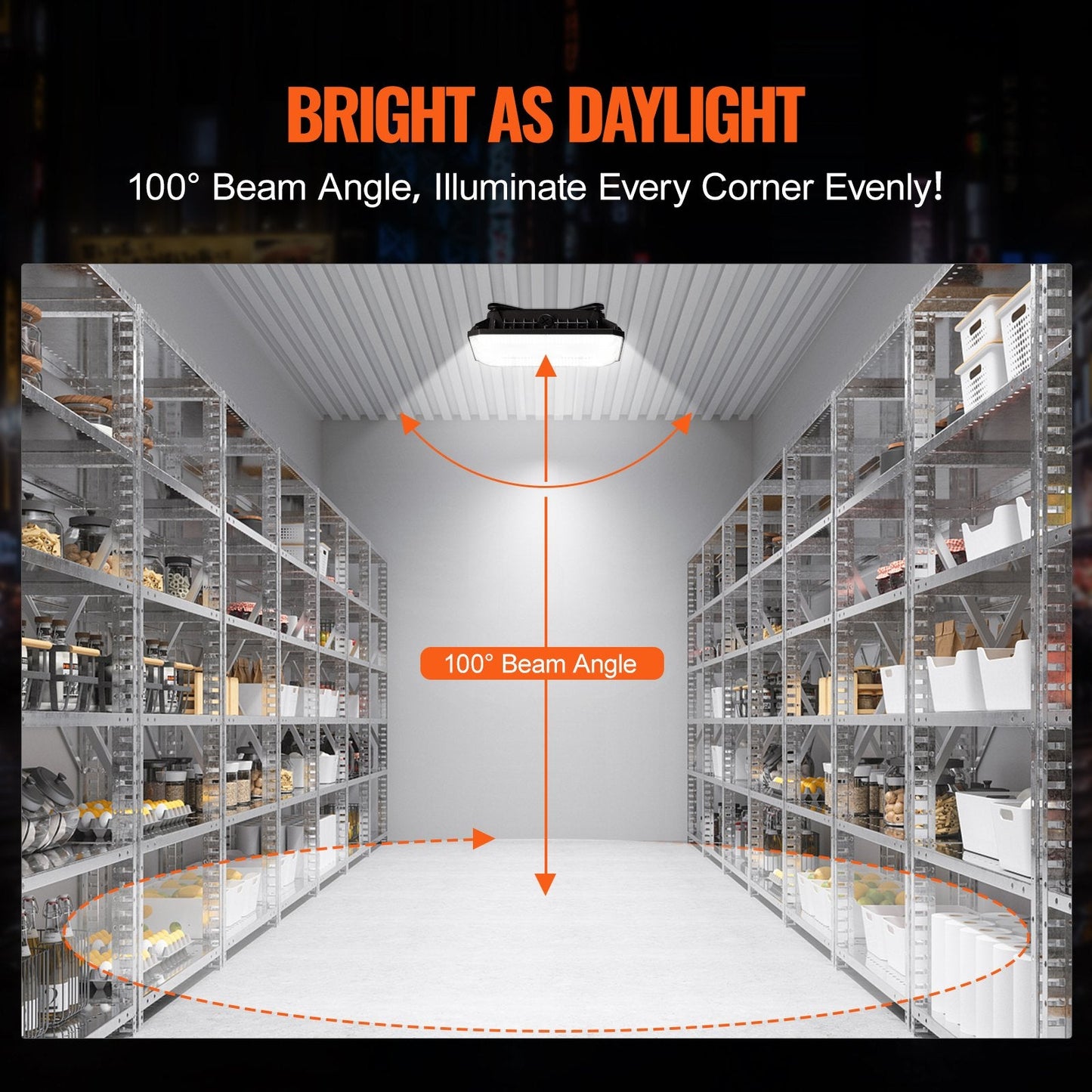4 Pack 80W LED Canopy Lights, 8800LM, 5000K, IP65 Waterproof, Outdoor Use