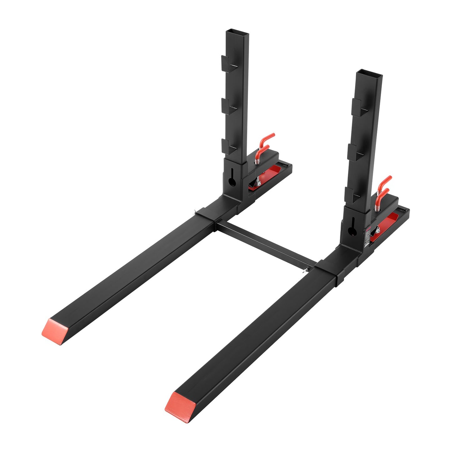 Pallet Forks, 1814 kg Clamp on Pallet Forks, 149 cm Total Length Heavy-Duty Tractor Fork with Anti-Tilt Bar & Adjustable Stabilizer Bar, Fit for Loader Bucket Skid Steer Tractor, Black