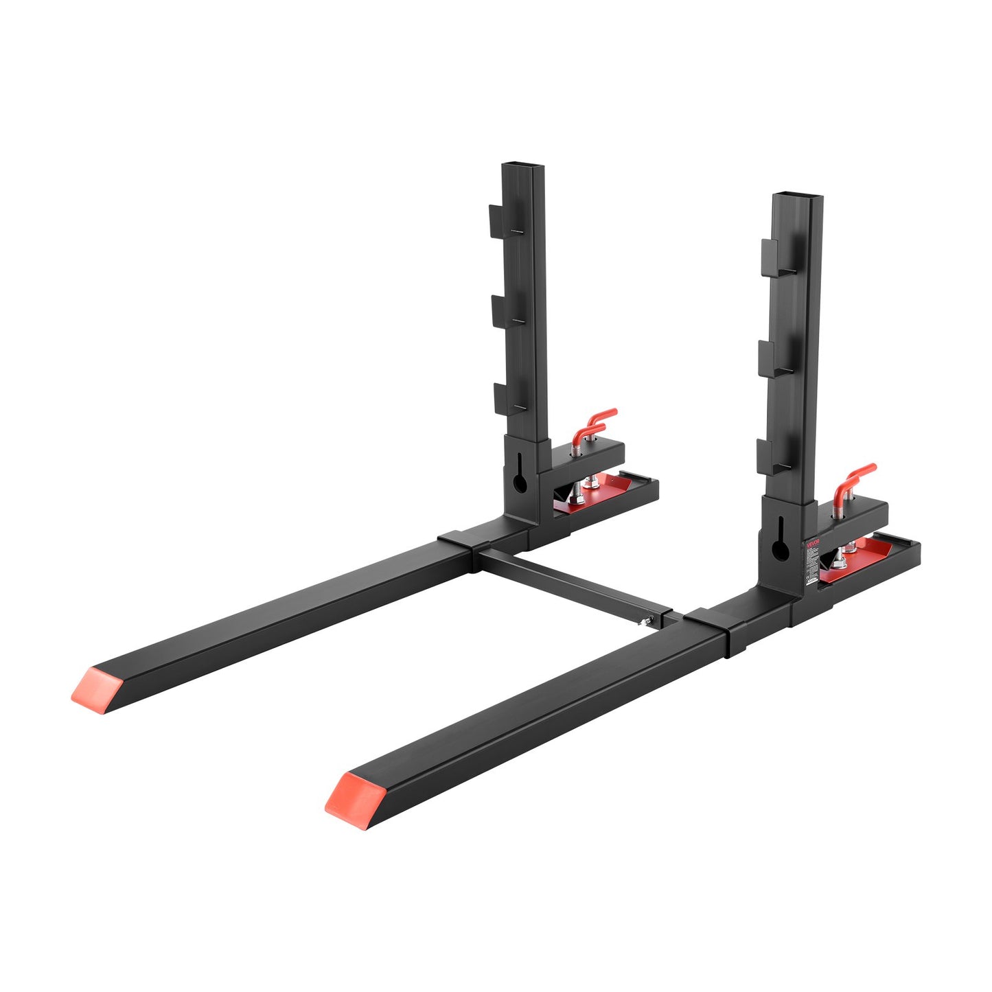 Pallet Forks, 1814 kg Clamp on Pallet Forks, 149 cm Total Length Heavy-Duty Tractor Fork with Anti-Tilt Bar & Adjustable Stabilizer Bar, Fit for Loader Bucket Skid Steer Tractor, Black