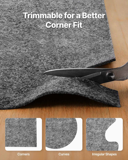 Rug Pad 3.05 x 4.27 m, Non-slip Carpet Area Pad, Rug Mat Padding with Dual Surface Felt Cushion & Rubber Gripper, Hardwood Floor Protection for All Floors, Finishes, Keeps Carpets in Place