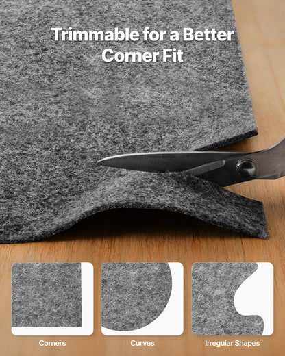 Rug Pad 1.52 x 2.13 m, Non-slip Carpet Area Pad, Rug Mat Padding with Dual Surface Felt Cushion & Rubber Gripper, Hardwood Floor Protection for All Floors, Finishes, Keeps Carpets in Place