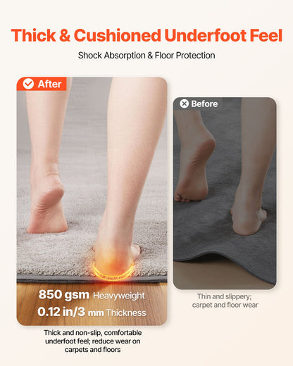 Rug Pad 2.74 x 3.66 m, Non-slip Carpet Area Pad, Rug Mat Padding with Dual Surface Felt Cushion & Rubber Gripper, Hardwood Floor Protection for All Floors, Finishes, Keeps Carpets in Place