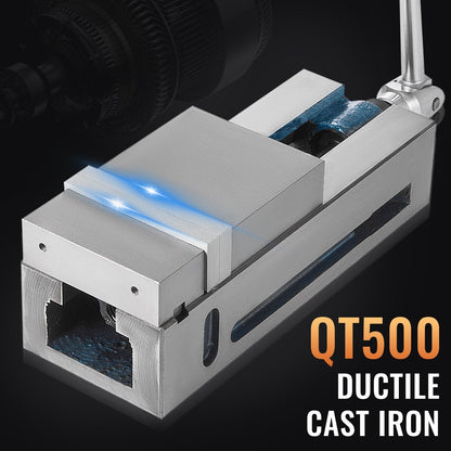 Precision 100mm Bench Vise, Cast Iron, 19KN Clamping, 10.4 kg Weight