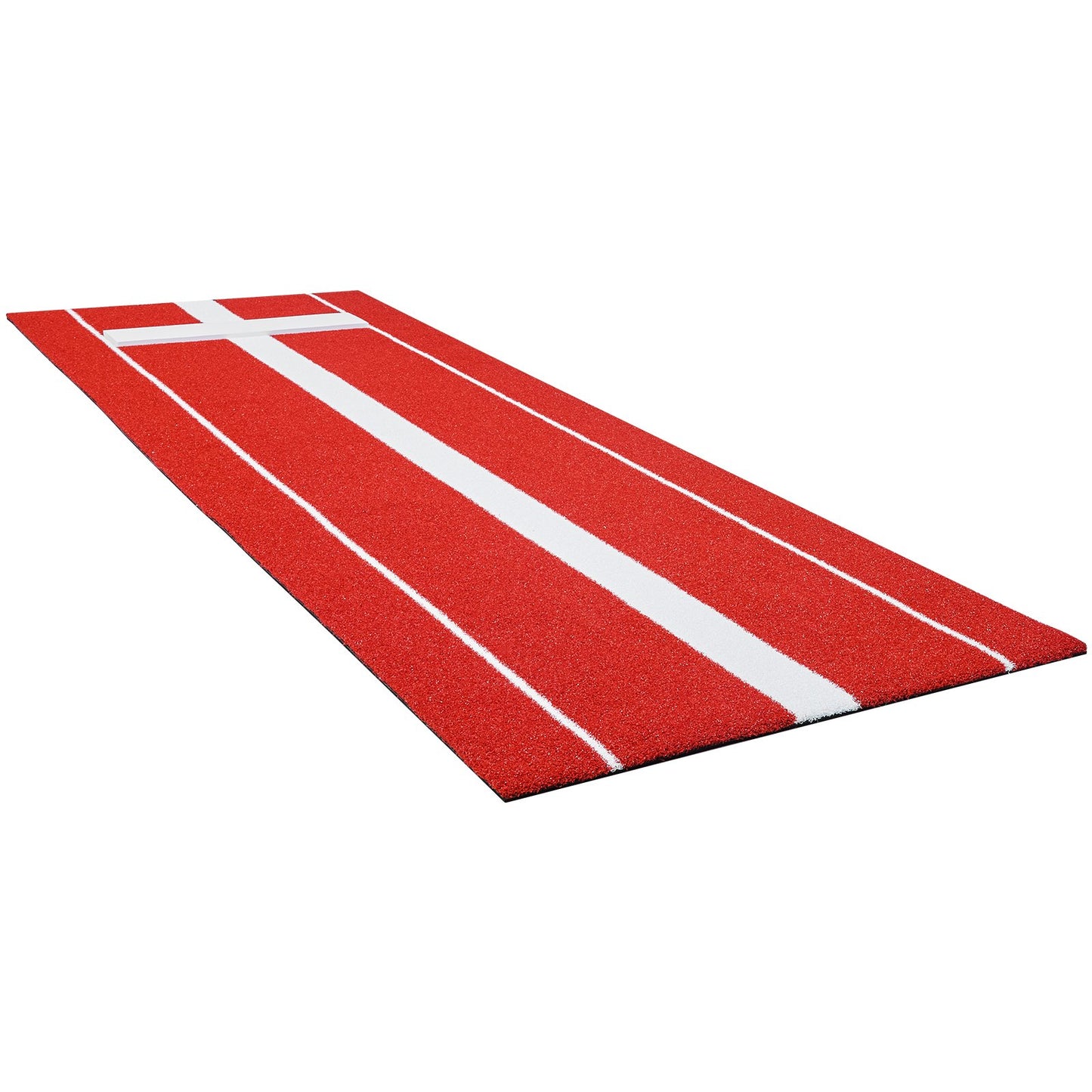Softball Pitching Mat, 305x92cm Baseball Pitching Rubber Mound, Antifade Turf and Antislip Foam Backing Portable Training Aid, Fastpitch Equipment for Pitchers Indoor Outdoor Practice, Red