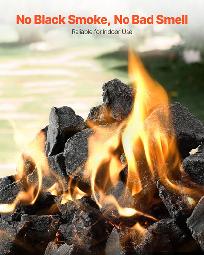 Lava Rocks, 20.32-30.48 mm Fire Stones Lava Rocks For Fire Pit, Reusable Fire Pit Stones Indoor and Outdoor Use, Decorative Firepit Stone for Propane/Gas Fireplace,Stove,Courtyard,Camping