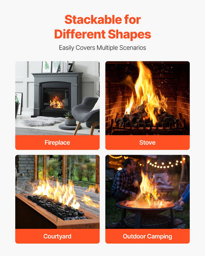 Lava Rocks, 20.32-30.48 mm Fire Stones Lava Rocks For Fire Pit, Reusable Fire Pit Stones Indoor and Outdoor Use, Decorative Firepit Stone for Propane/Gas Fireplace,Stove,Courtyard,Camping