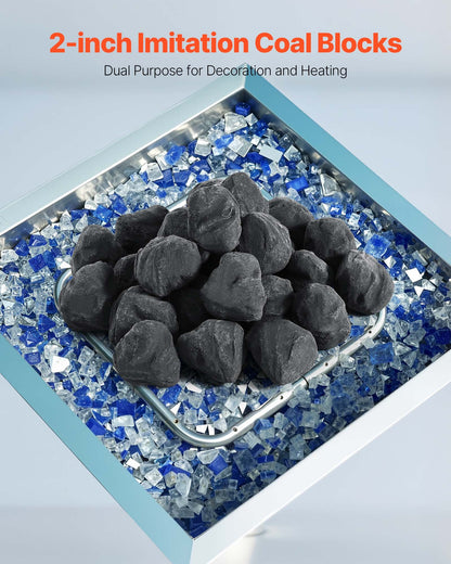 Lava Rocks, 30.48-50.8 mm 25 Pcs Fire Stones Lava Rocks For Fire Pit, Reusable Fire Pit Stones Indoor & Outdoor Use,Decorative Firepit Stone for Propane/Gas Fireplace,Stove, Courtyard,Camping
