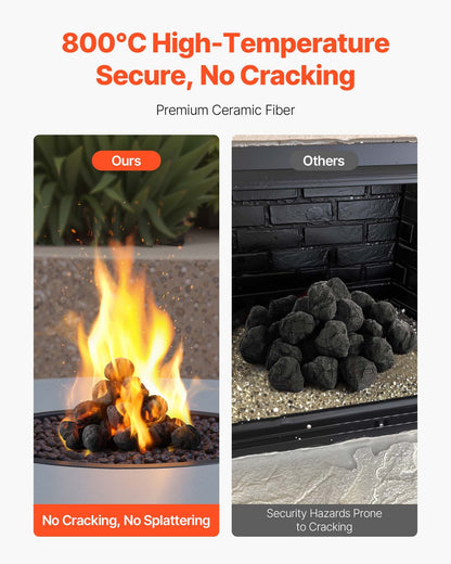 Lava Rocks, 30.48-50.8 mm 25 Pcs Fire Stones Lava Rocks For Fire Pit, Reusable Fire Pit Stones Indoor & Outdoor Use,Decorative Firepit Stone for Propane/Gas Fireplace,Stove, Courtyard,Camping