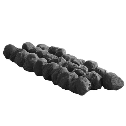 Lava Rocks, 30.48-50.8 mm 25 Pcs Fire Stones Lava Rocks For Fire Pit, Reusable Fire Pit Stones Indoor & Outdoor Use,Decorative Firepit Stone for Propane/Gas Fireplace,Stove, Courtyard,Camping