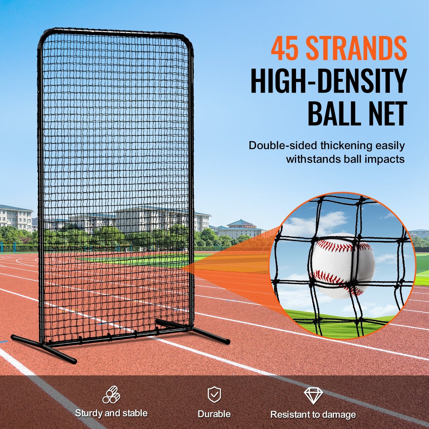 VEVOR I Screen Baseball for Batting Cage, 7x4 ft Baseball Softball Safety Screen,