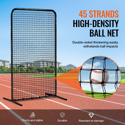 Portable 2.1x1.2m Baseball Softball Safety Screen with Carry Bag & Stakes