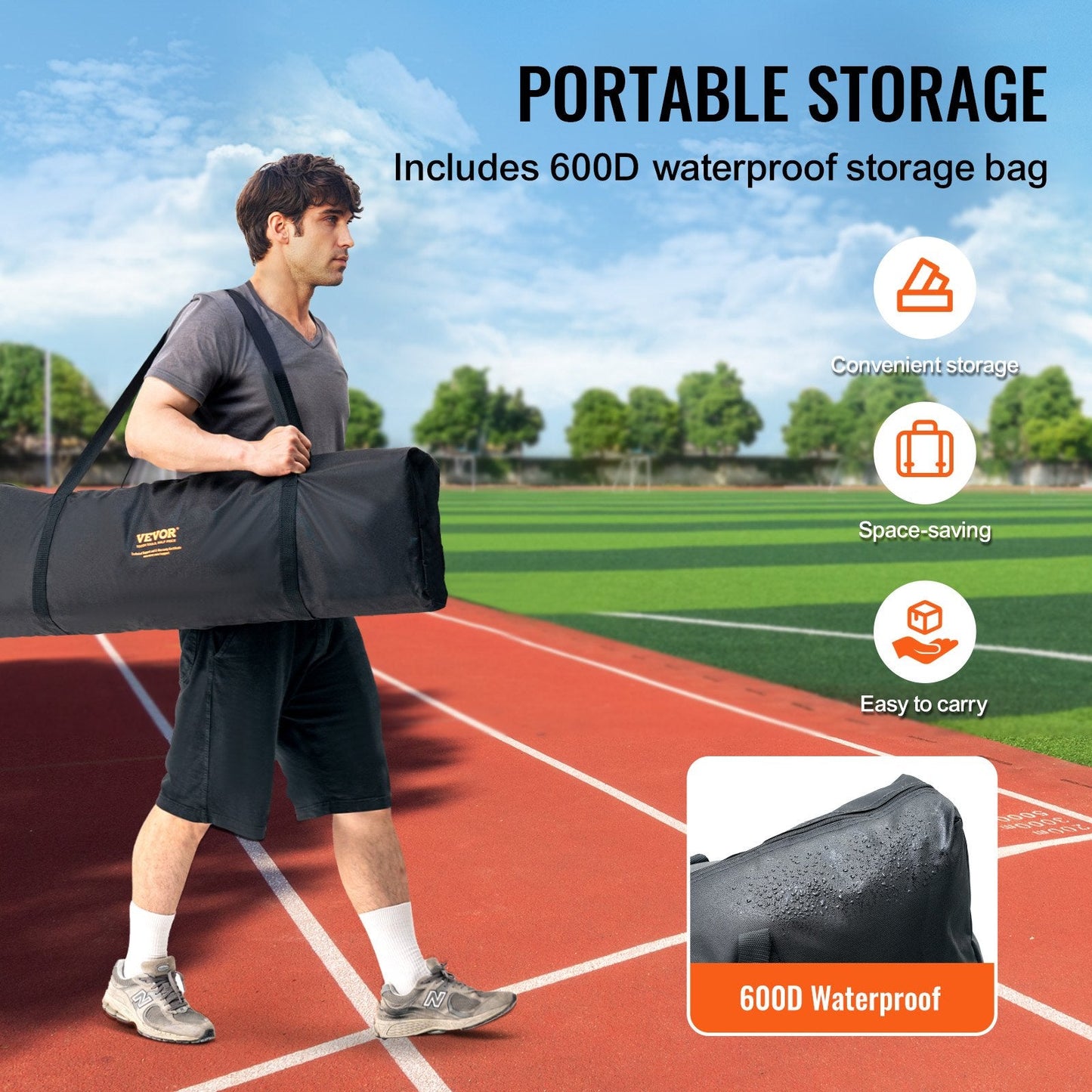 Portable 2.1x1.2m Baseball Softball Safety Screen with Carry Bag & Stakes