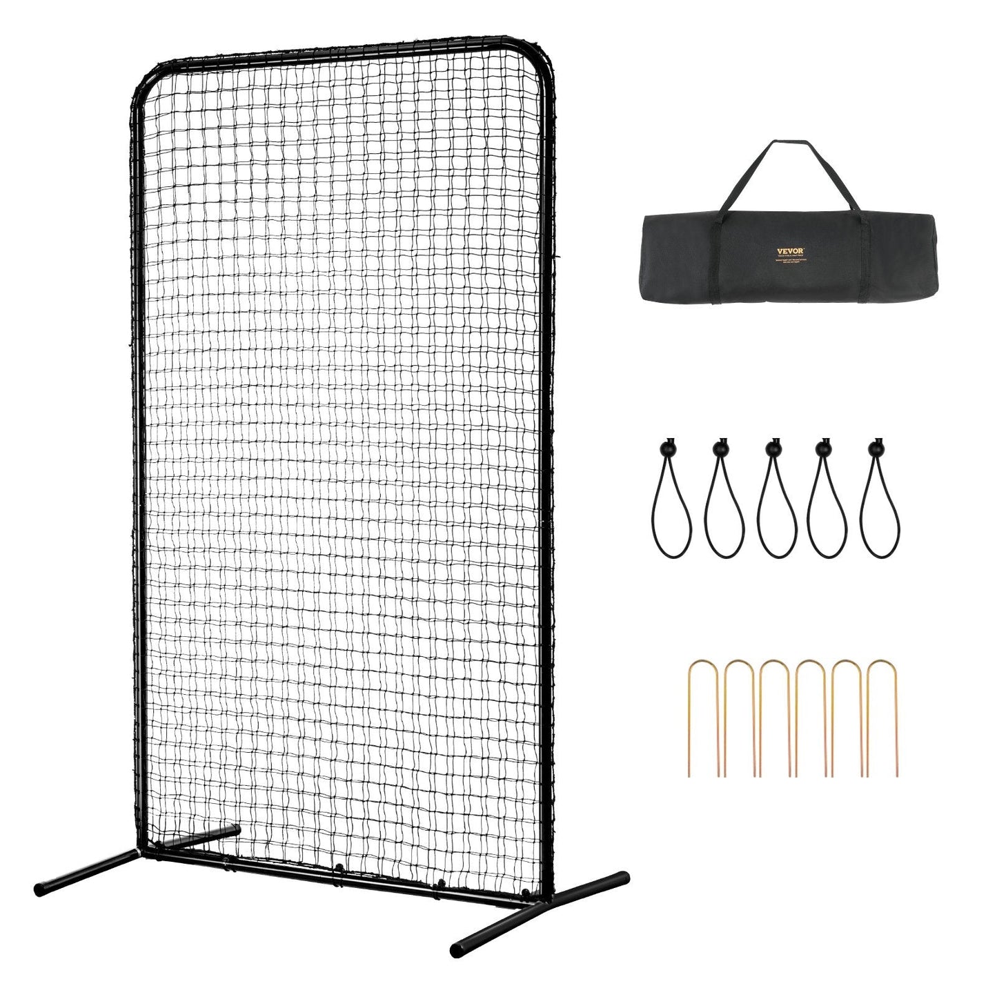 Portable 2.1x1.2m Baseball Softball Safety Screen with Carry Bag & Stakes