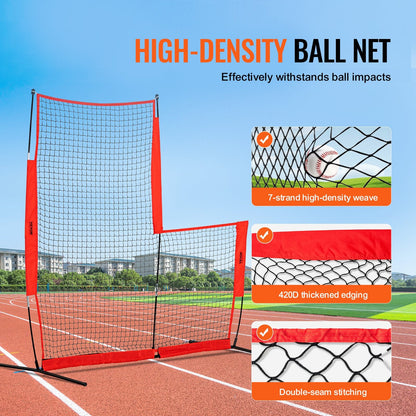 Portable 2.13m Baseball & Softball Safety Screen with Carry Bag and Stakes