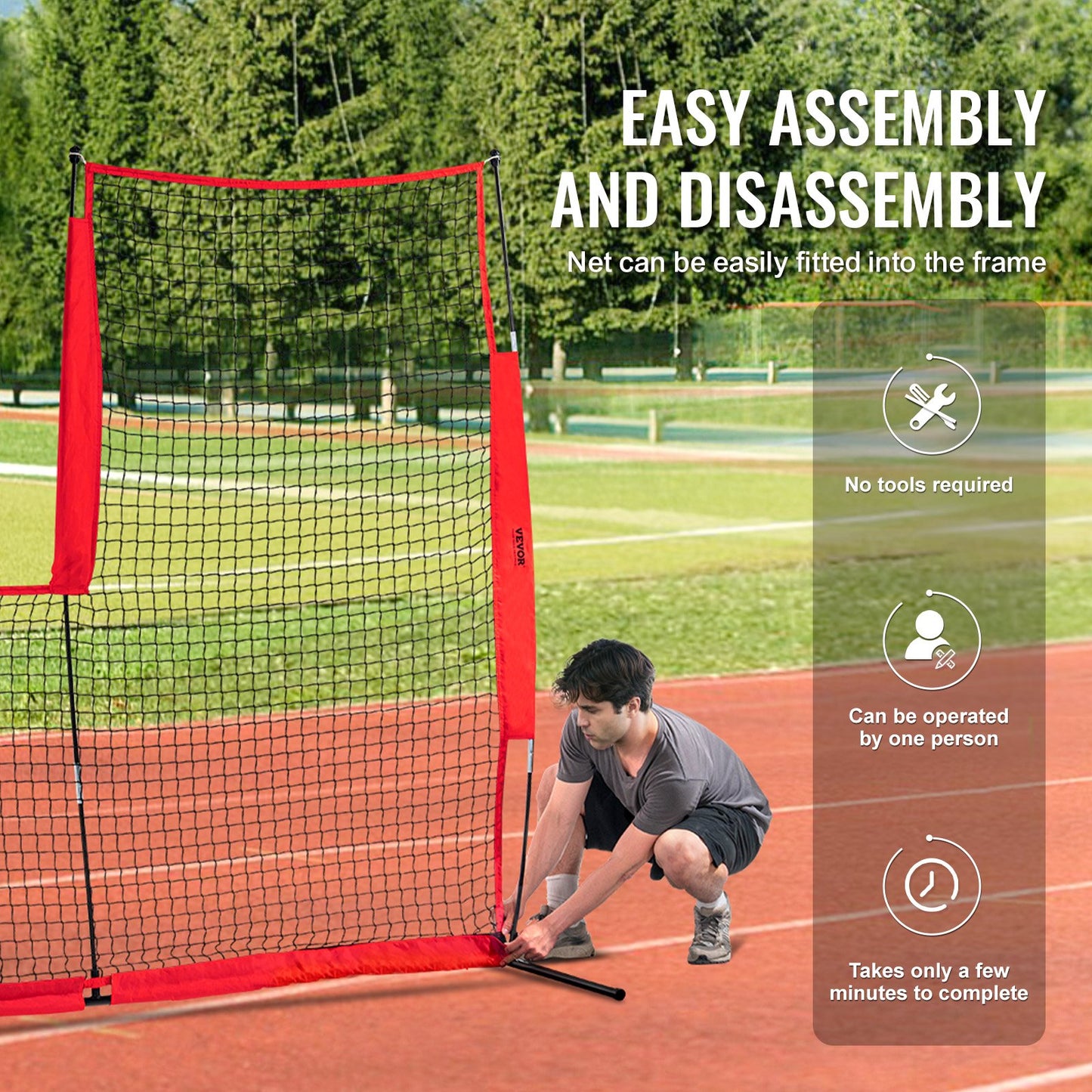 VEVOR L Screen Baseball for Batting Cage, 7x7 ft Baseball & Softball Safety Screen,