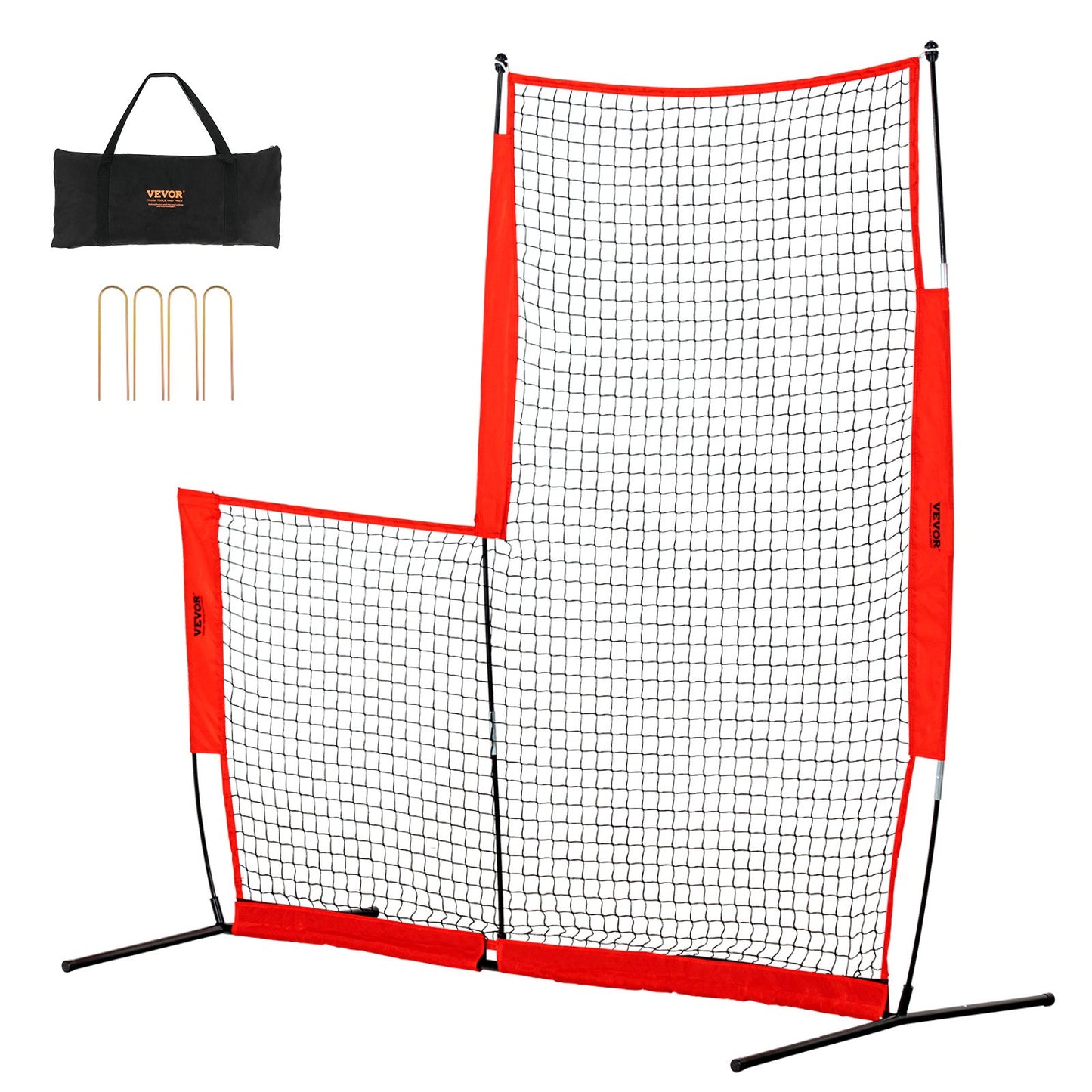 VEVOR L Screen Baseball for Batting Cage, 7x7 ft Baseball & Softball Safety Screen,