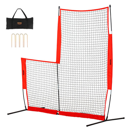 VEVOR L Screen Baseball for Batting Cage, 7x7 ft Baseball & Softball Safety Screen,