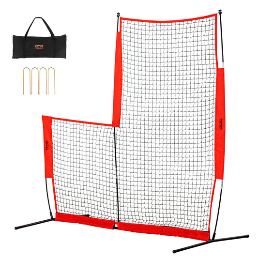 VEVOR L Screen Baseball for Batting Cage, 7x7 ft Baseball & Softball Safety Screen,