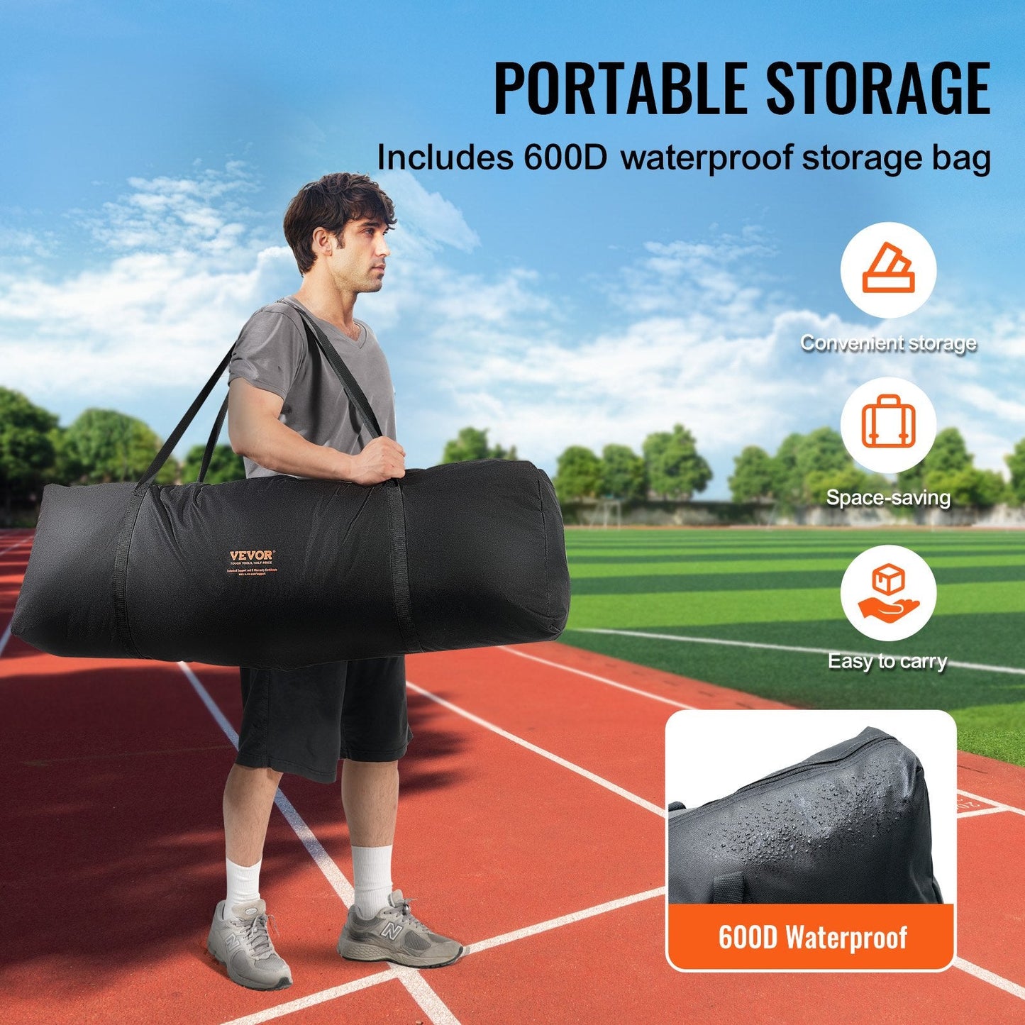 7x7 m Portable L Screen Baseball Softball Safety Net with Carry Bag & Stakes