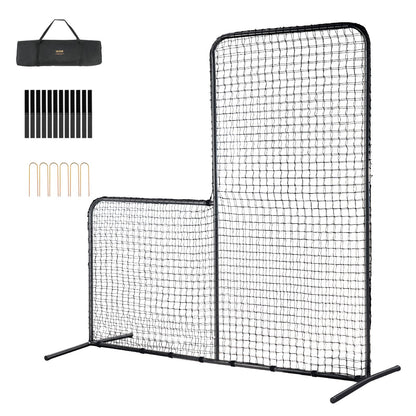 VEVOR L Screen Baseball for Batting Cage, 7x7 ft Baseball Softball Safety Screen,