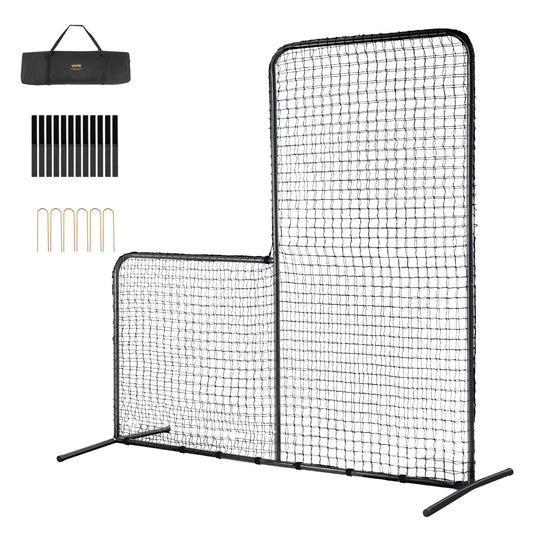 VEVOR L Screen Baseball for Batting Cage, 7x7 ft Baseball Softball Safety Screen,