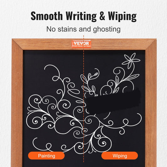 Rustic Brown Freestanding Chalkboard 0.36x0.25m with Chalks for Home & Events